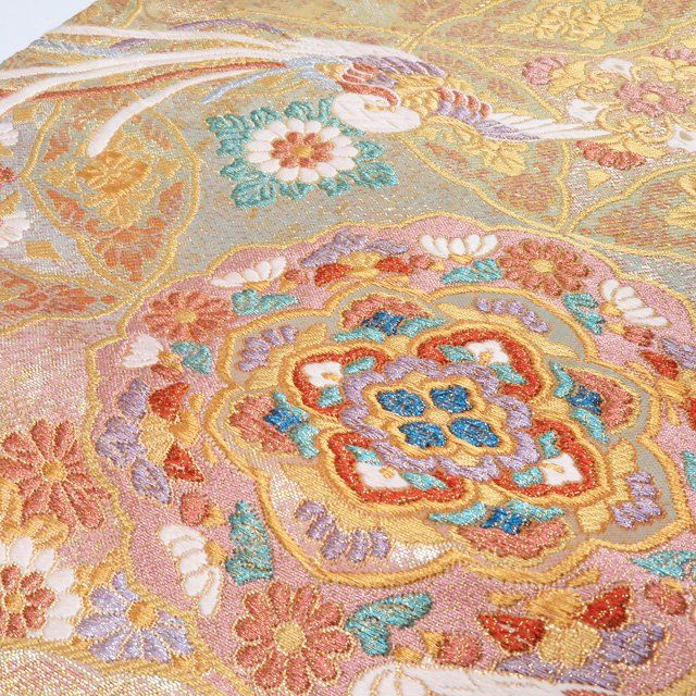 袋帯 中古 正絹 フォーマル 六通 織匠 山口美術 花菱亀甲 A917-9 袋帯 中古 正絹 フォーマル 六通 織匠 山口美術 花菱亀甲 A917-9