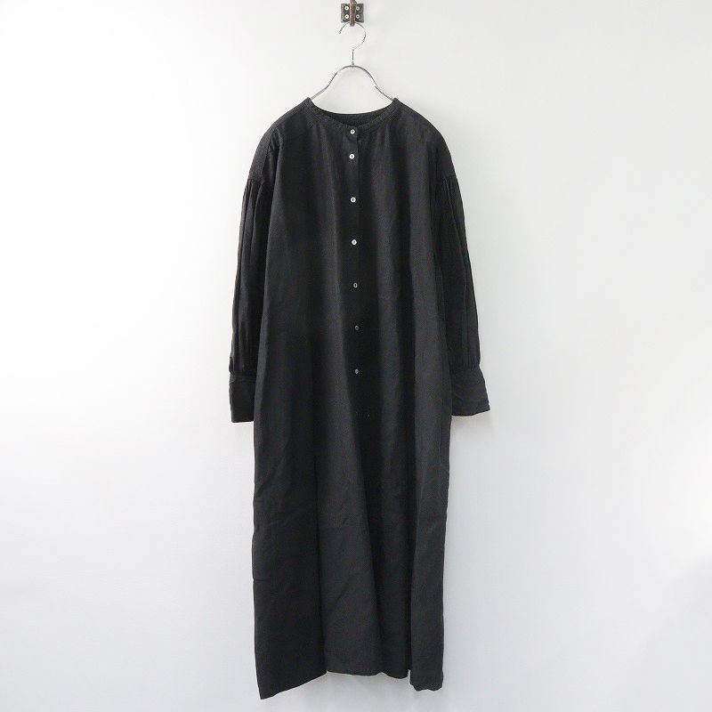2022AW ネストローブ nest Robe 高密度リネン2wayドレス F/ブラック 