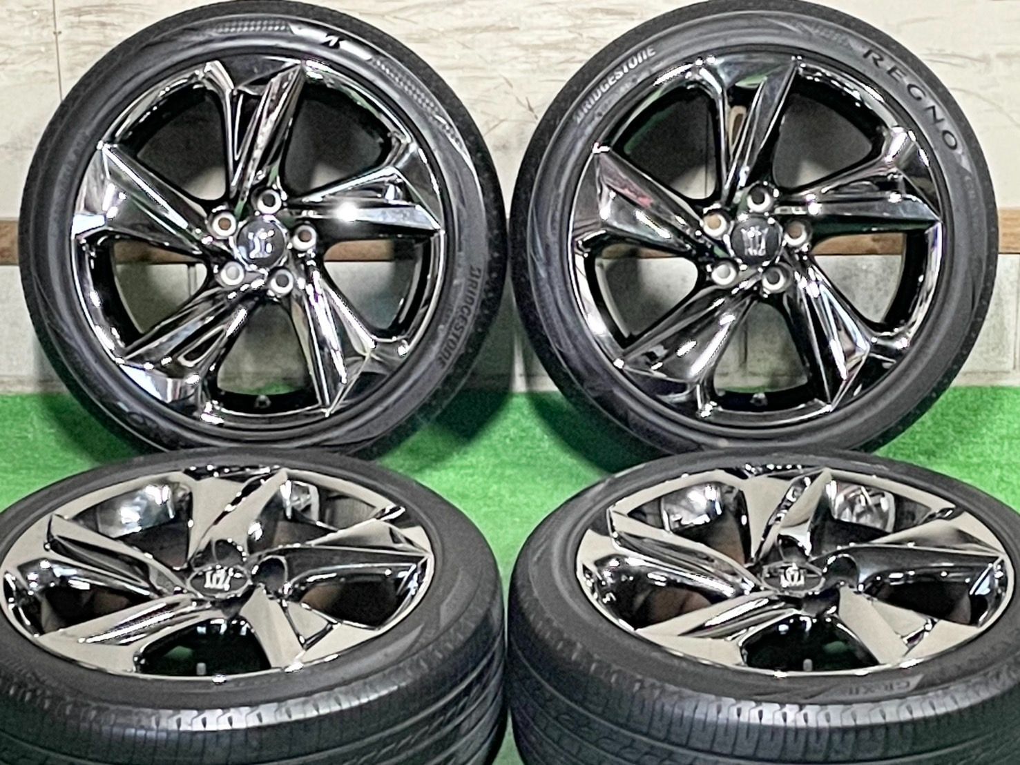 バリ溝 トヨタ 220 クラウン RS 前期 純正 18in 8J 45 PCD114.3 レグノ GR-X2 225|45R18 カムリ マークX スパッタリング