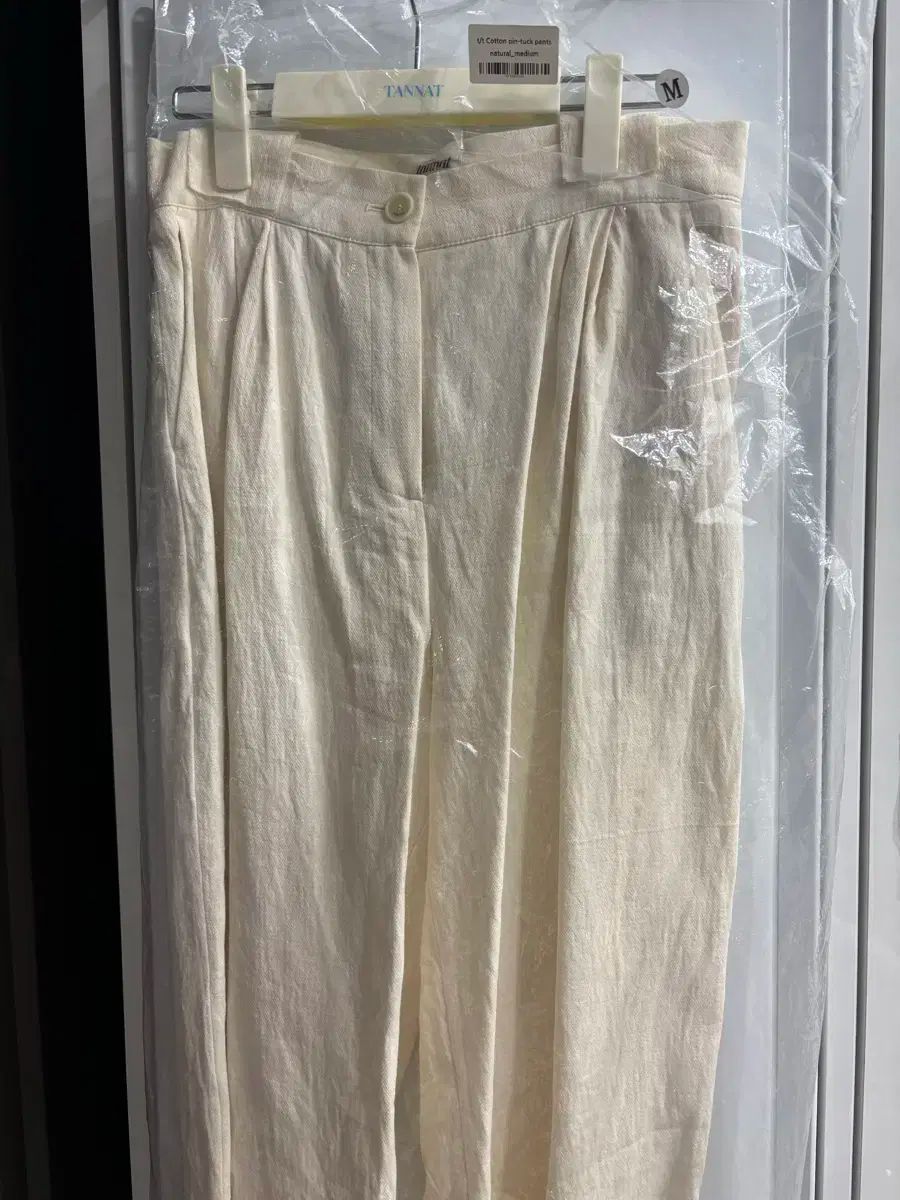 TANNAT コットン ピンタック ワイド パンツ アイボリー M