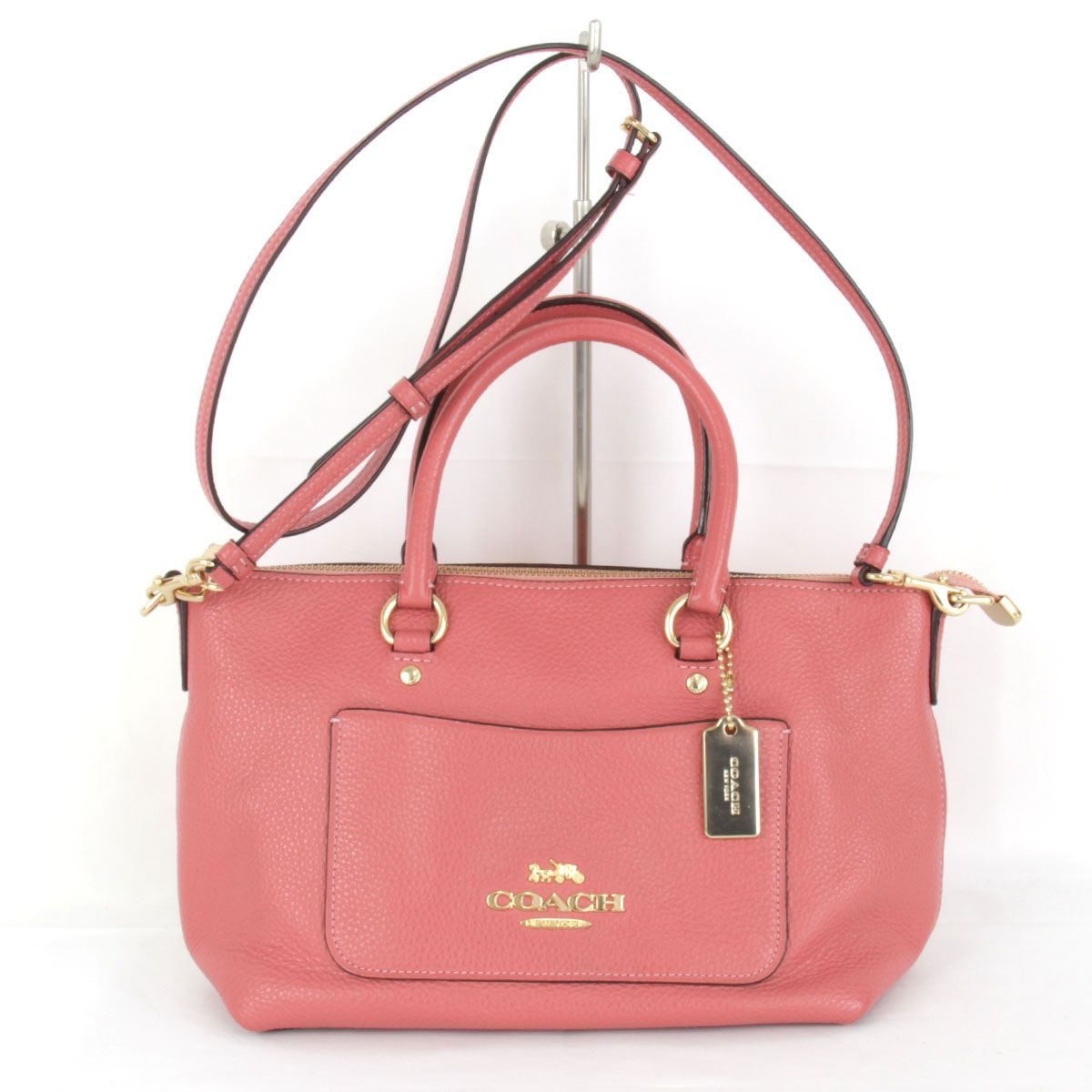 美品『USED』 コーチ F31466 ショルダーバッグ レザー ピンク メルカリ - Main Image