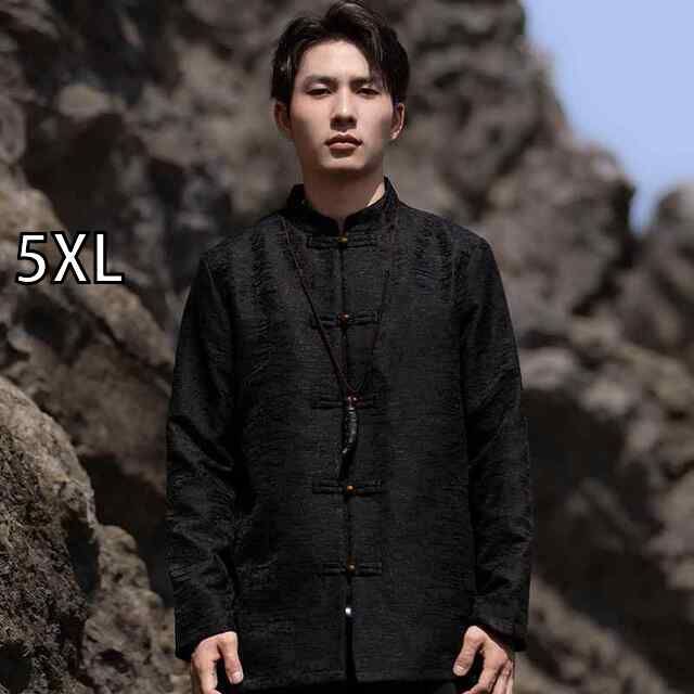 [5XL]メンズ ファッション 服 男性用 オシャレ シンプル 大人 かっこいい 大きいサイズ ストリート 紳士服  プレート バックル 唐 スーツ トップス 長袖 コート チュニック ジャケット