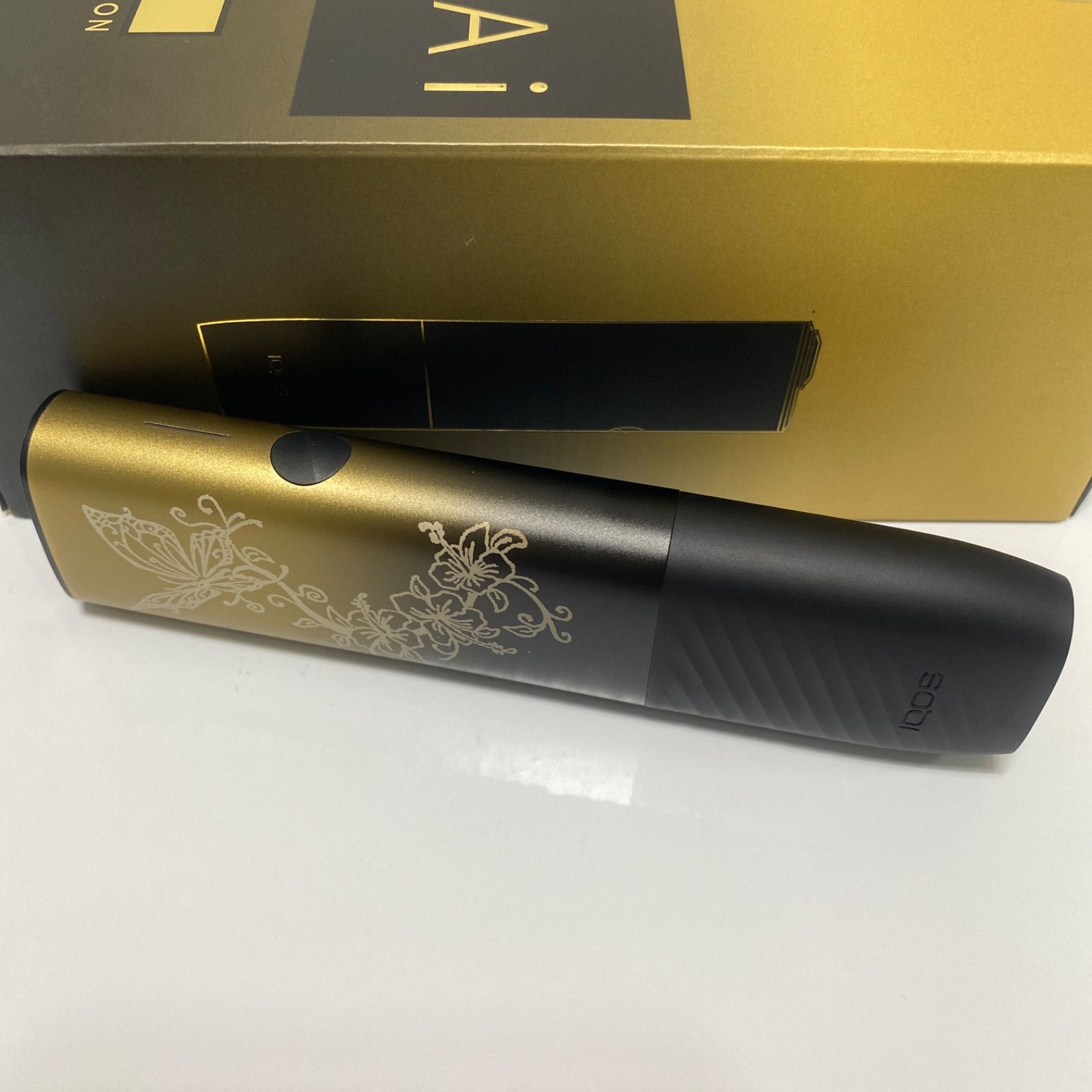 アゲハ蝶 加工 iQOS ILUMA i ONE アイコス イルマ i ワン セレッティ ゴールド ブラック 金 黒 色 蝶 蝶々 バタフライ 花 華 フラワー オリジナル カスタム WWW_KANDAIZUMI_COM