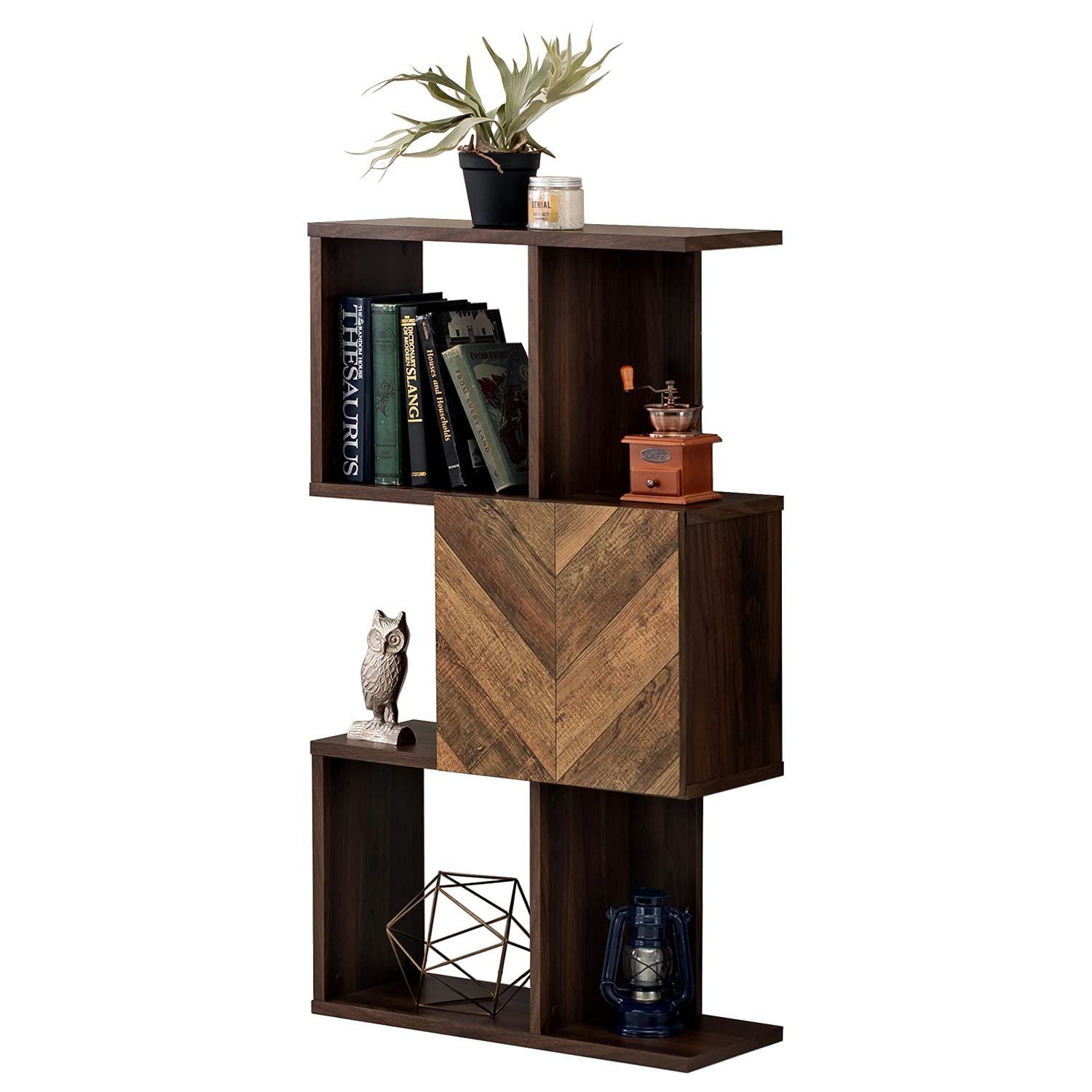 中古】※引取り限定。 木製キャビネット ガラス扉付き 。 カリモク製