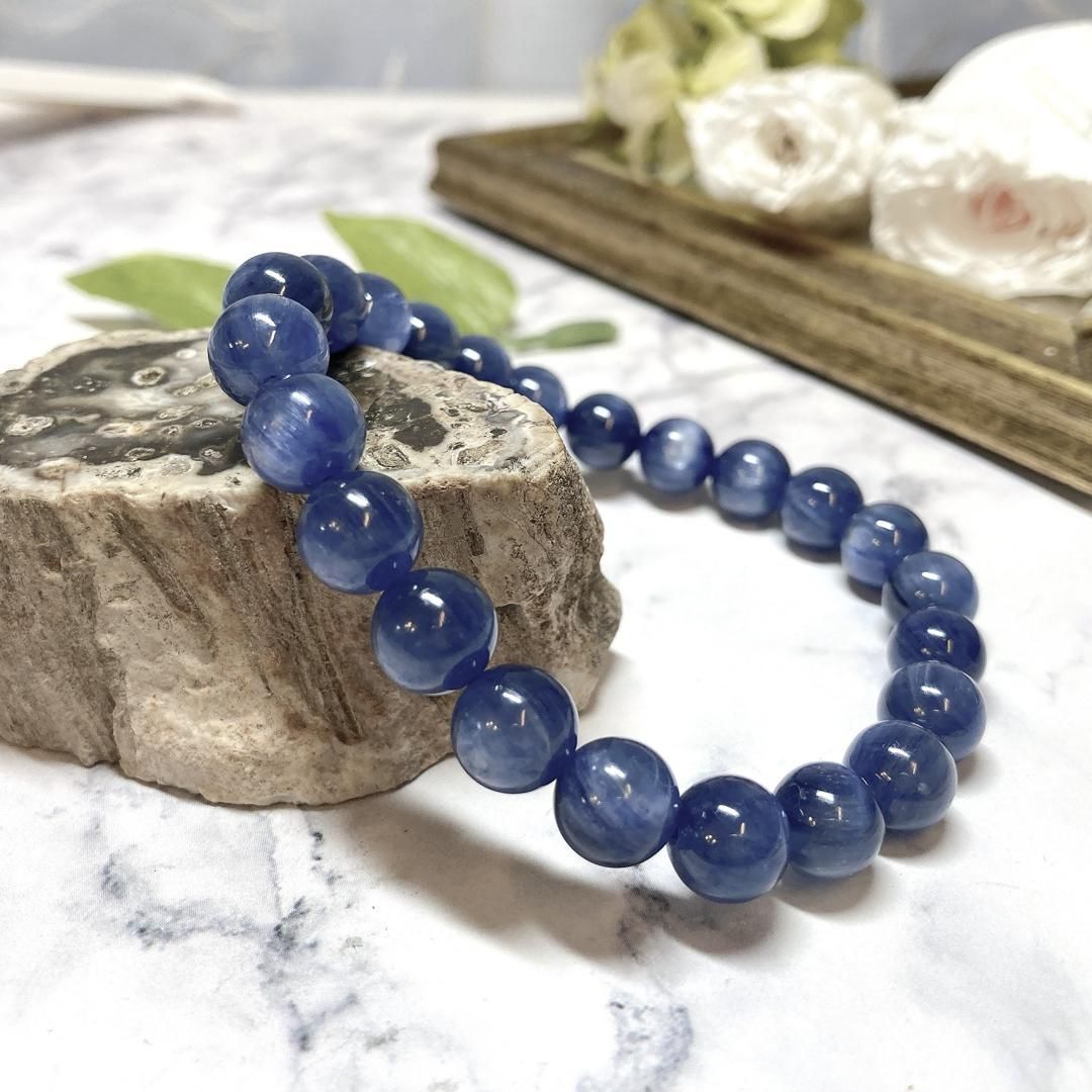 【E4441】カイヤナイト＊8＊シラー＊ブレスレット＊Kyanite＊bracelet