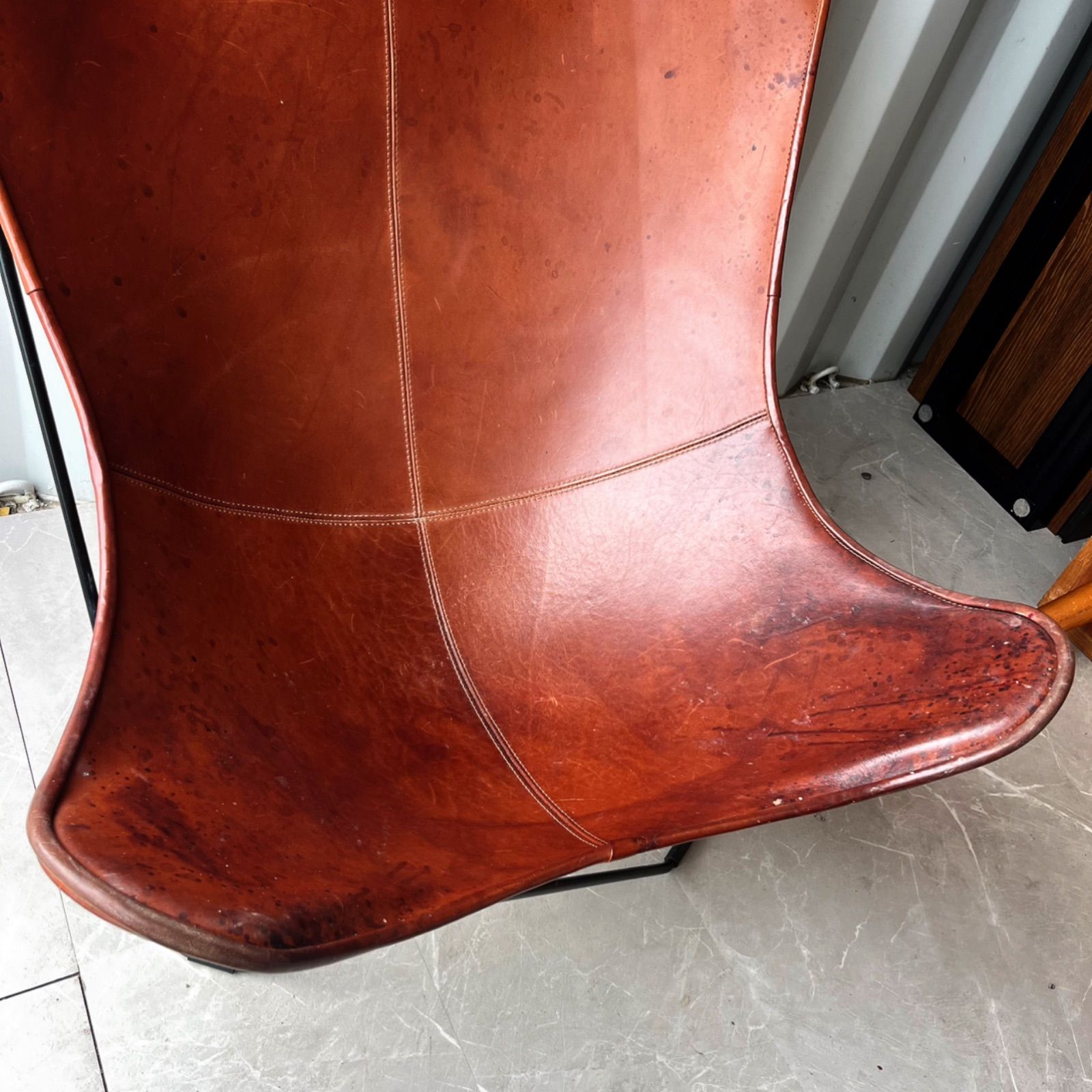 取付無料！CUERO BKF マリポサブラウン 本革 北欧 バタフライチェア✨ CUERO BKFチェア バタフライチェア マリポサ ブラウン BKF BUTTERFLY