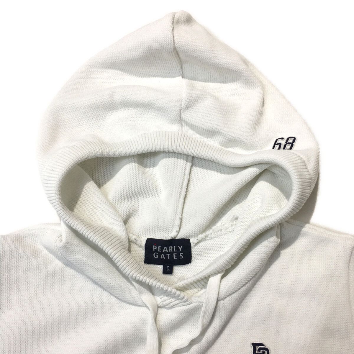 パーリーゲイツ♡ニットパーカー♡ホワイト♡S 人気定番，大人気 中古 レディース パーリーゲイツ PEARLY GATES