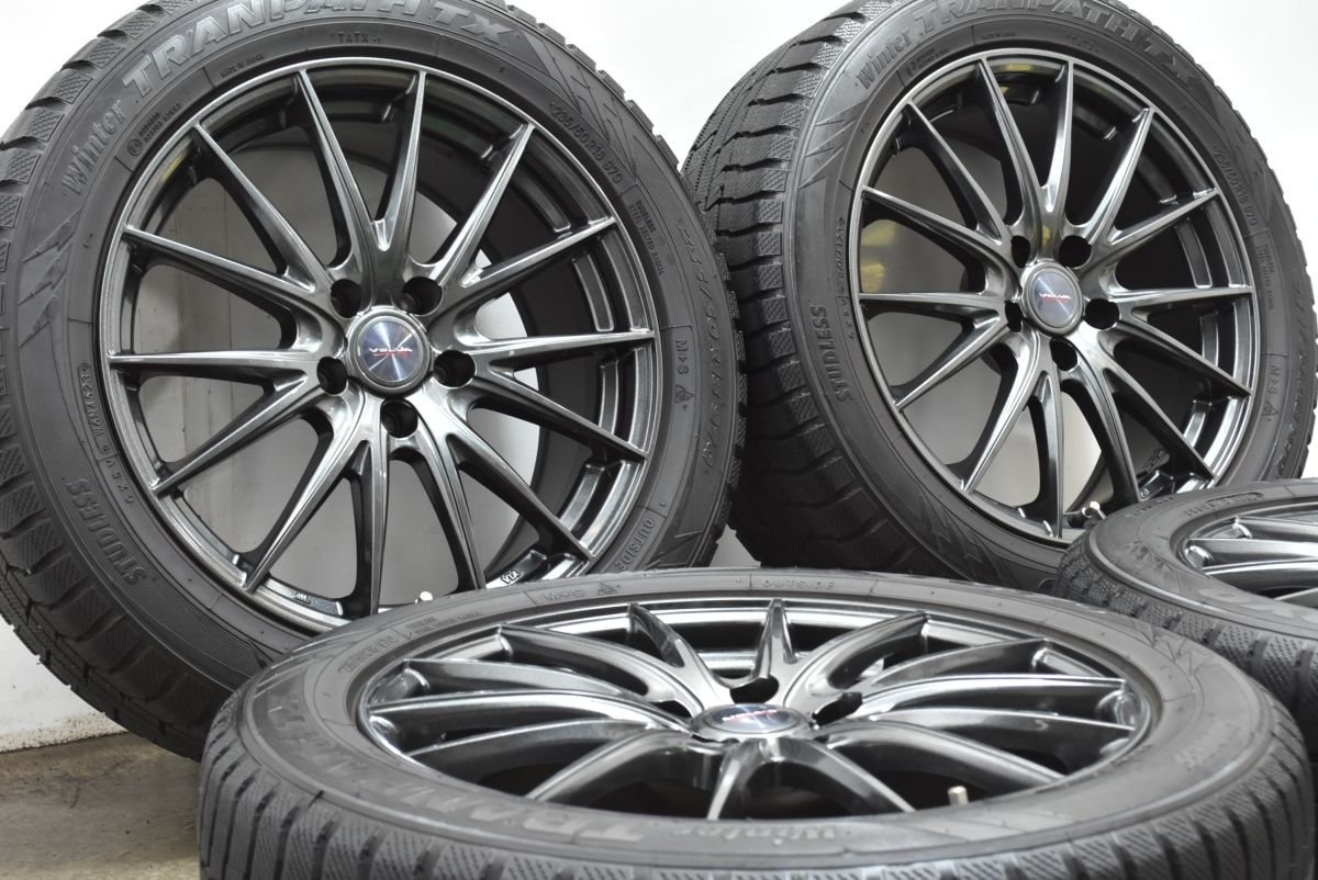 バリ溝 ヴェルヴァ 18in 7.5J 38 PCD114.3 トーヨー ウィンタートランパスTX 235 50R18 アルファード スカイライン レヴォーグ