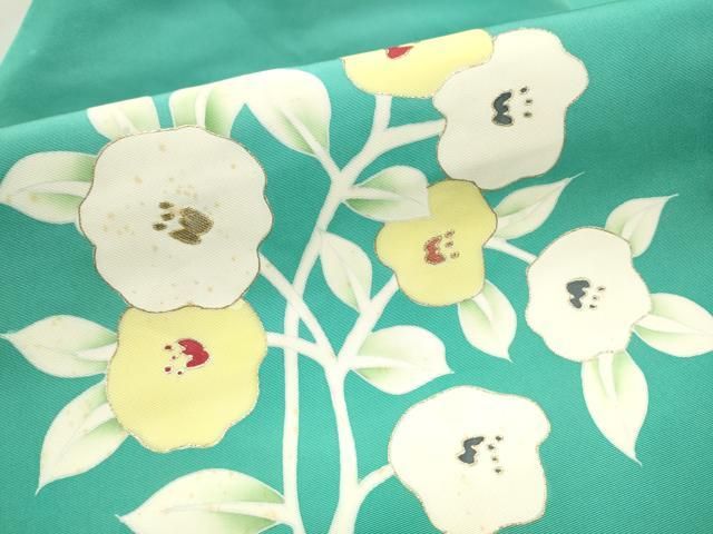 平和屋着物○塩瀬 九寸名古屋帯 駒刺繍 枝花文 金彩 ます