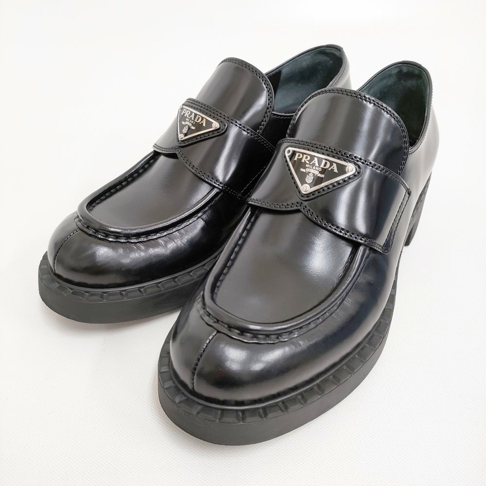 PRADA プラダチョコレートブラッシュドレザーローファー 定価 PRADA プラダチョコレートブラッシュドレザーローファー 定価