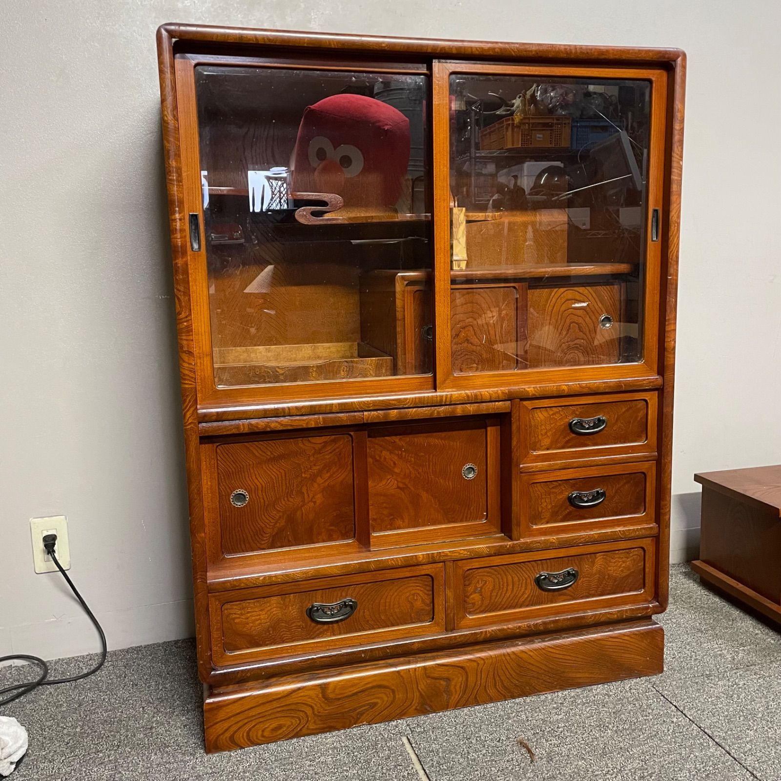 ★状態〇 昭和 レトロ 家具 茶箪笥 H51.5xW90xD38.5 ローボード ☆状態〇 昭和 レトロ 家具 茶箪笥 H51.5xW90xD38.5 ローボード