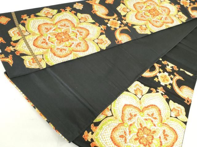 袋帯 正絹 黒地 煌めく 上品な花 六通 U-4395 袋帯 正絹 黒地 煌めく 上品な花 六通 U-4395 レディース
