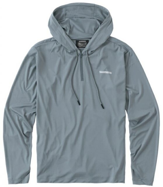 シマノ サンプロテクション プルオーバー フーディーシャツ SH-001V グレー XL(LL)サイズ shimano 釣具 (SP)