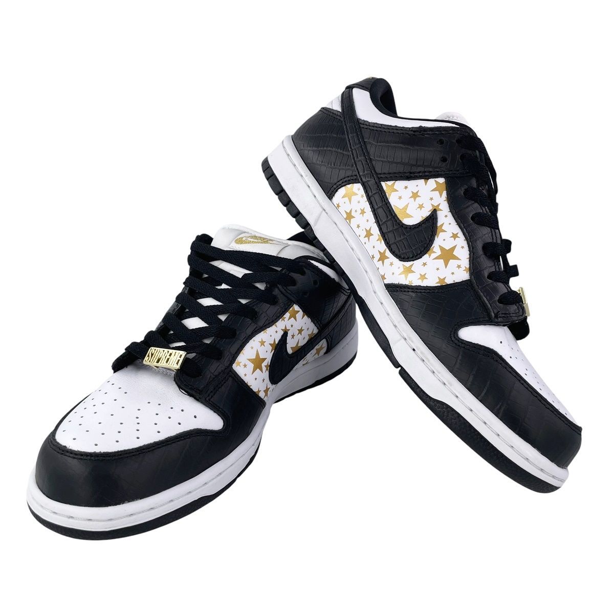 SUPREME×NIKE SB DUNK LOW OG QS GOLD STARS 黒×白 ローカット 