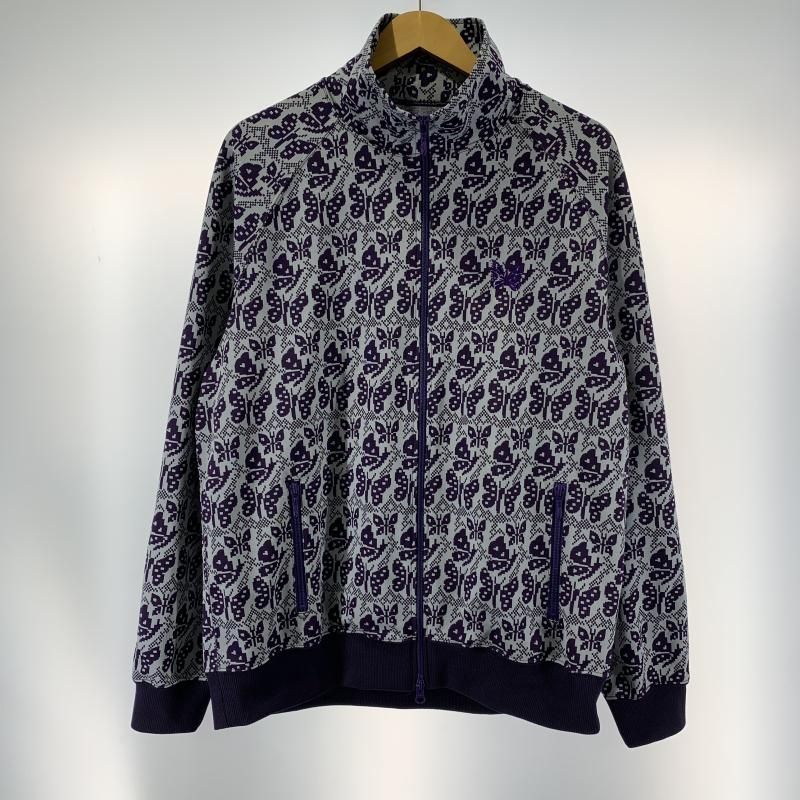 NEEDLES Track Jacket - Poly Jq サイズXL ニードルズ 総柄 ジャガード素材 パープル PU269 19