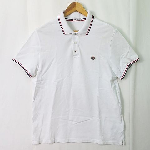 MONCLER モンクレール オフホワイト半袖ポロシャツ XL