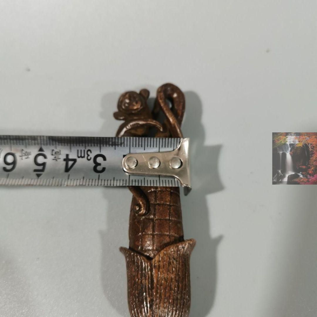 銅製 猿 瑞獣小掛 茶寵 手把件 装飾品 工芸品 美術品 置物
