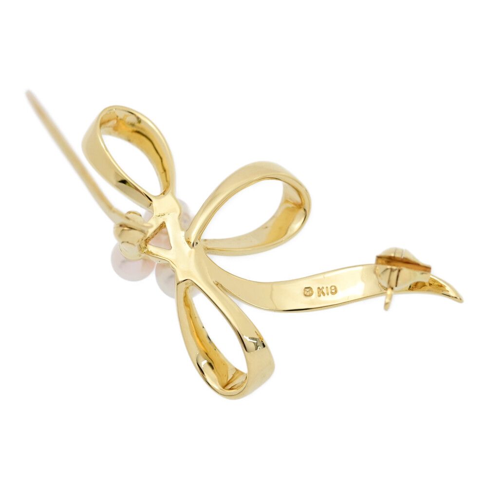 新品同様♡MIKIMOTO♡ミキモト♡絶品アコヤ真珠♡リボンブローチ♡箱付き 楽天市場】ミキモト リボン アコヤパール 真珠 ブローチ K18