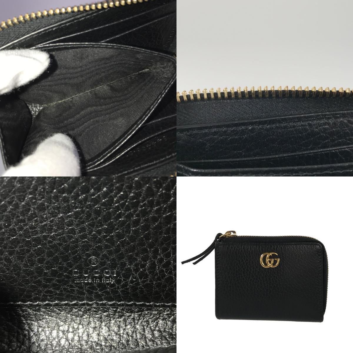 グッチ GUCCI GGマーモント ジップアラウンドウォレット 644406 レザー コインケース mo【中古】