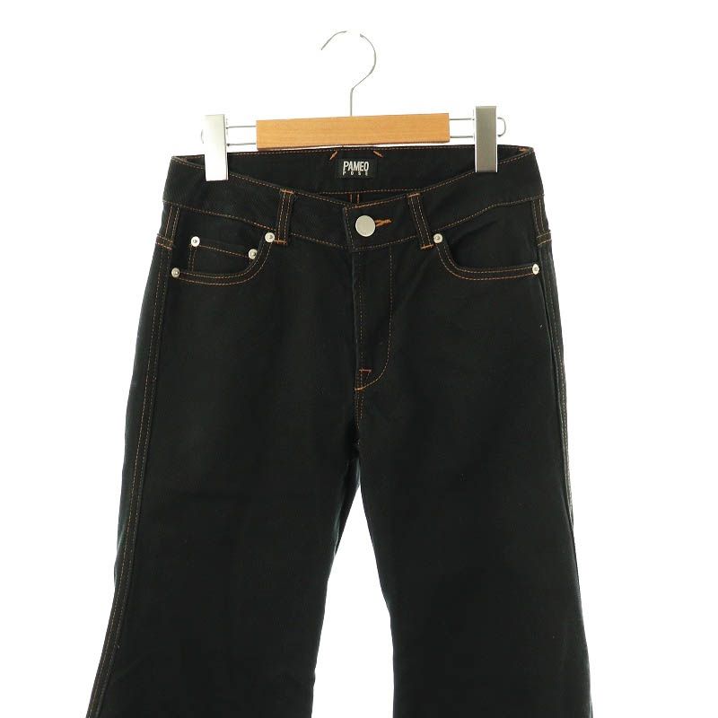 パメオポーズ PAMEO POSE Psychedelic Pants Black フレアパンツ