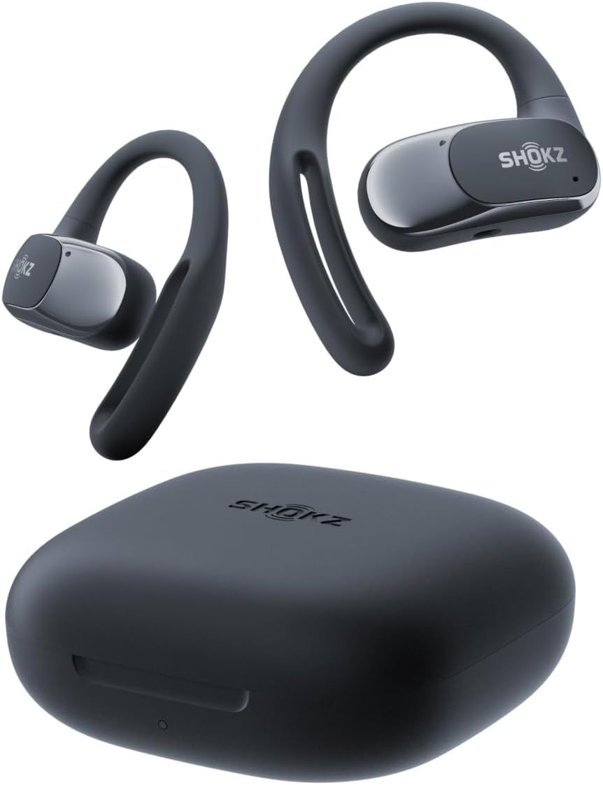 Shokz (ショックス) OpenFit Air オープンイヤーイヤホン 完全ワイヤレスイヤホン bluetooth5.2 耳を塞がない 自動ペアリング マイク付きイヤフォン 充電ケース付き 左右分離型 8.7g軽量 ランニング・