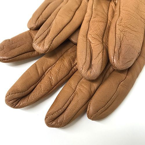 HERMES グローブ ケリー金具 カデナチャーム付 ミンクファー