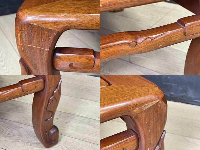 送料無料 和モダン 唐木指物座卓 井上昇山作 高級 角座卓 文机