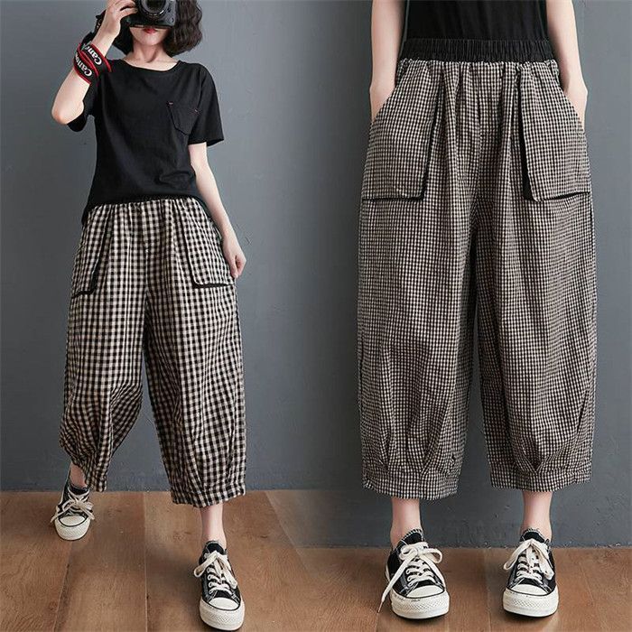 オローネ　バルーンパンツ　春夏　ギンガムチェック　コットンリネン オローネ バルーンパンツ(春夏) | オローネ | TANDEY ONLINE STORE