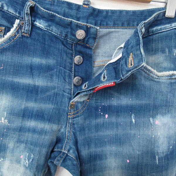 DSQUARED2 デニム 48 メンズ ダメージ ペイント ディースクエアード