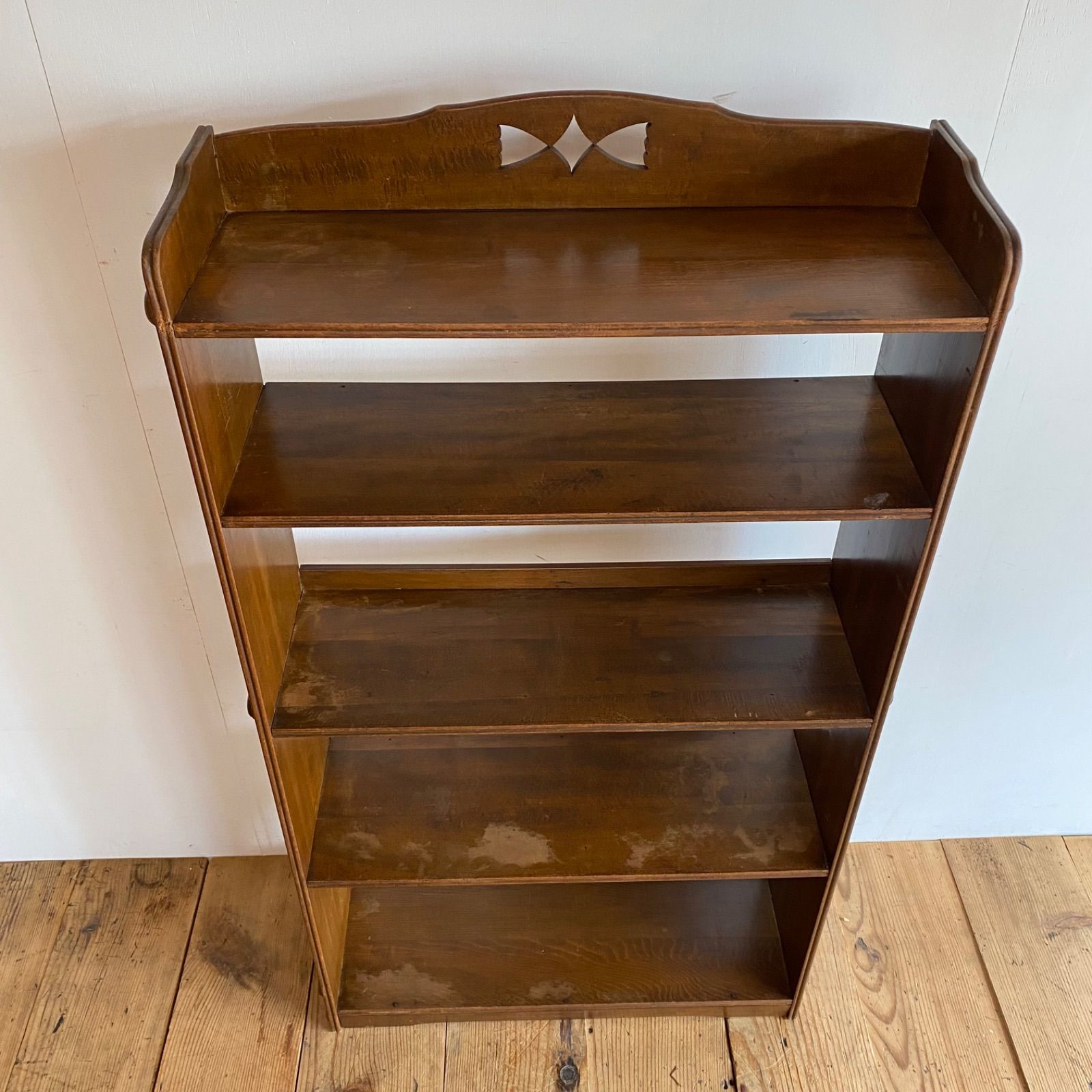 アンティーク 飾り棚 無垢材 本棚 オープンラック オープン