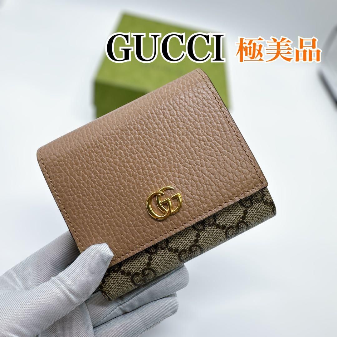 グッチ 598587 レザー GGマーモント 折り財布 GUCCI 美品 グッチ 598587 レザー GGマーモント 折り財布 GUCCI 美品 - メルカリ