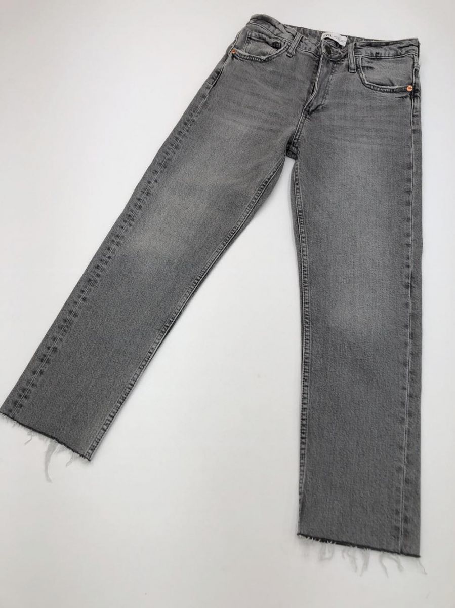 ZARA ダメージ加工デニム 38 ZARA 38 ○#TRF ダメージ加工ワイドレッグ ミッドライズジーンズ