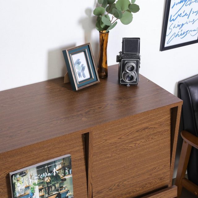 ディスカウント 不二貿易 ディスプレイラック 4マス オークブラウン