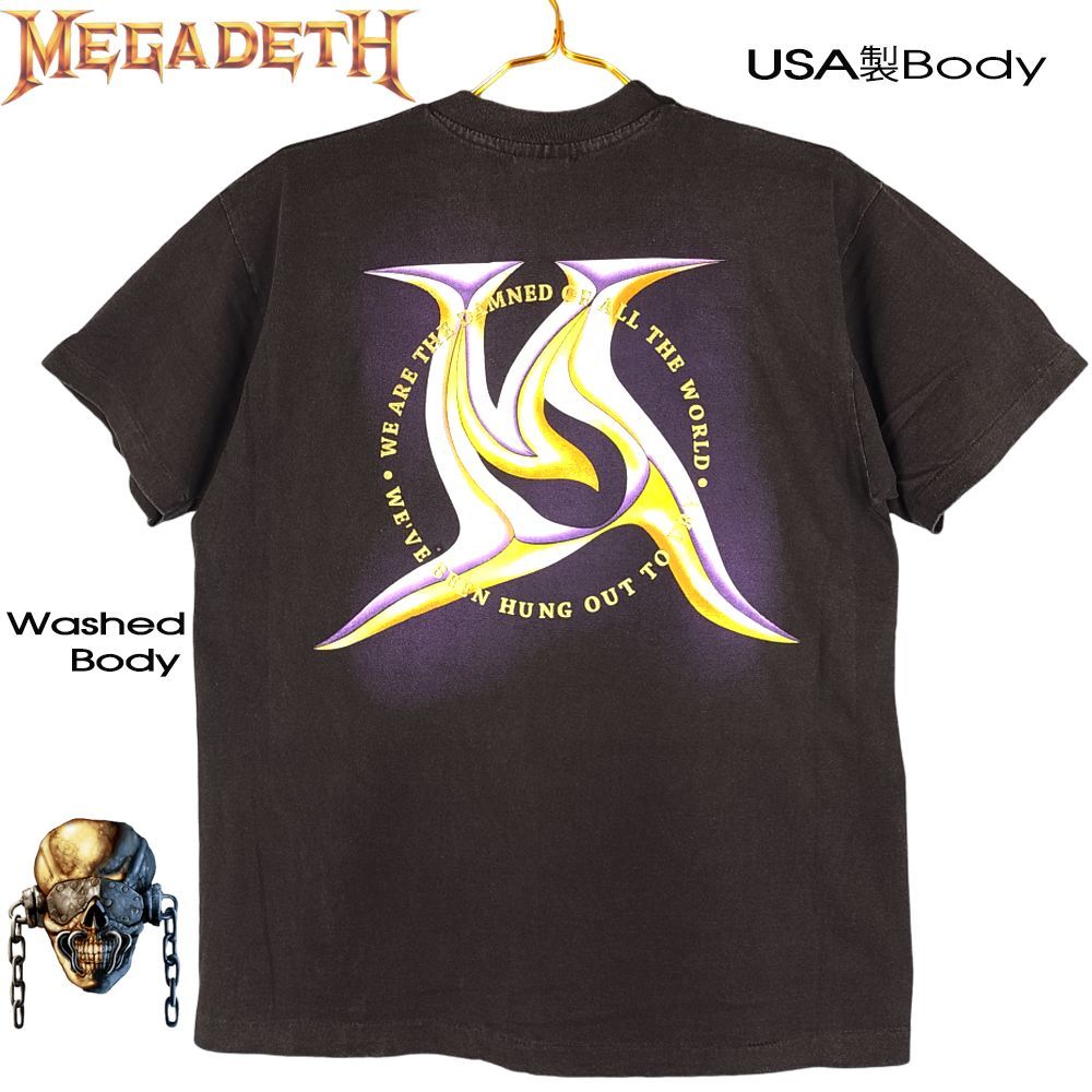 135 MEGADETH メガデス Tシャツ ウォッシュブラック Lサイズ 半袖 美品 USA製 ヘヴィメタ メタルバンド メタルT ロックT バンドT  ミュージックT メンズ レディース ユニセックス ロック パンク バンド ツアーT 赤ちゃん baby - メルカリ