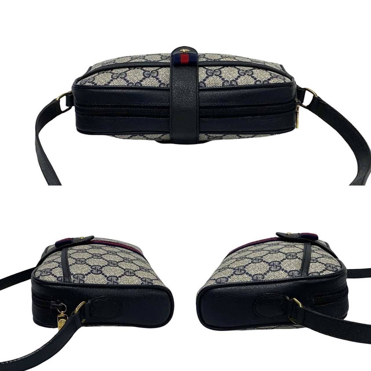 極 美品 GUCCI グッチ オールドグッチ シェリーライン GG ロゴ 柄