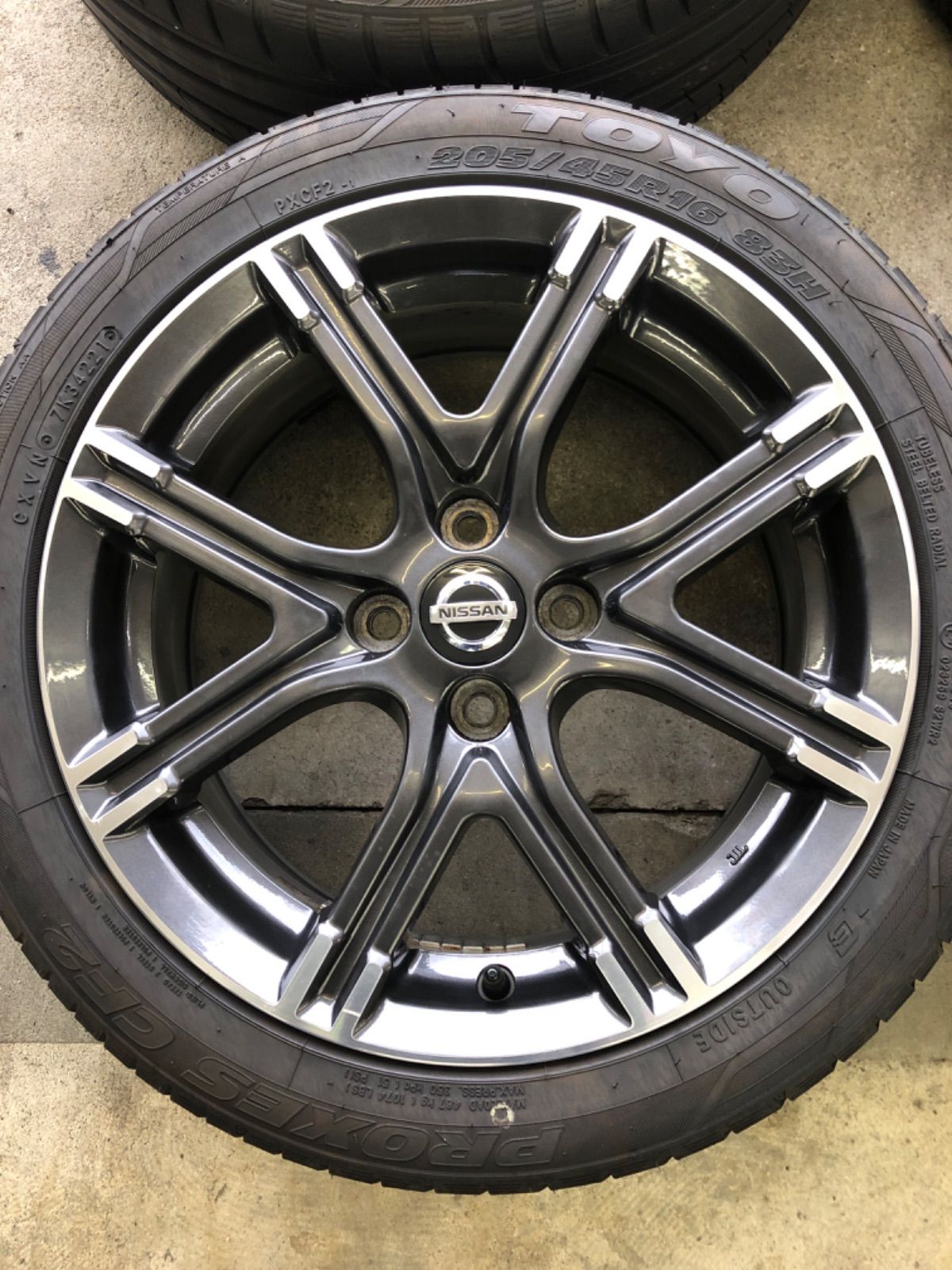 日産 マーチニスモ純正ホイールタイヤセット 205/45R/16