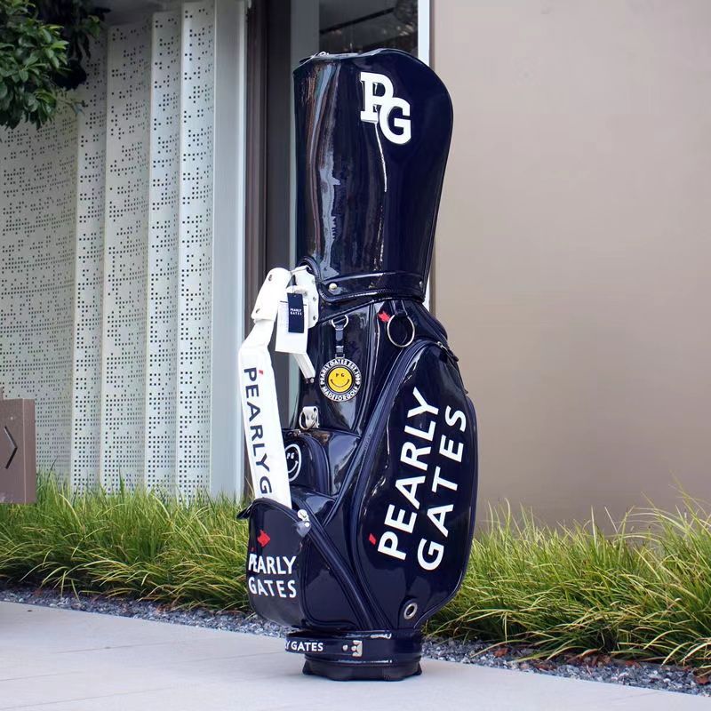 韓国パーリーゲイツキャディバッグエナメルネイビー