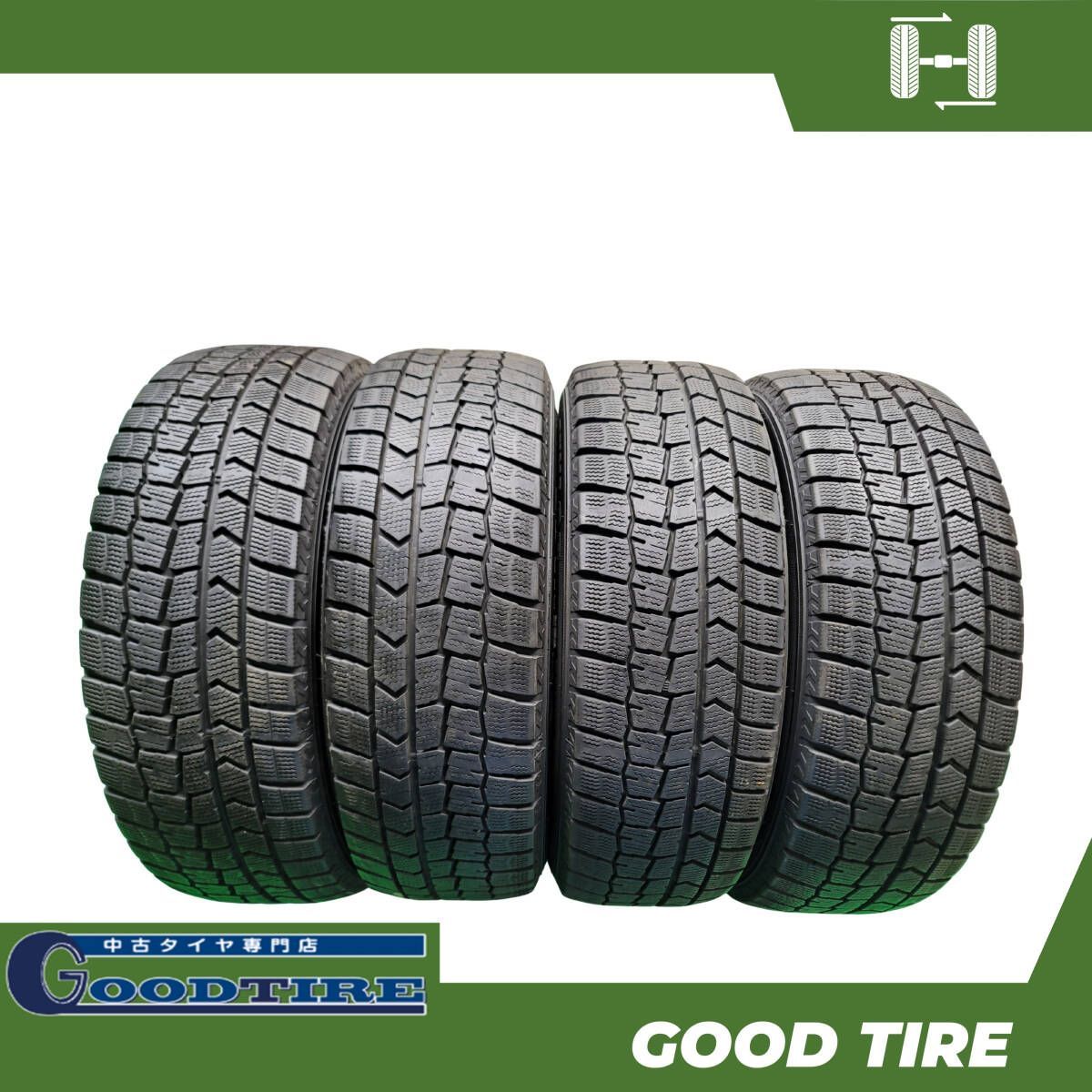 185|60R15 ダンロップ WINTERMAXX WM02 4本 2025年製 7.5分山 タイヤ アクア フィット シエンタ 6947