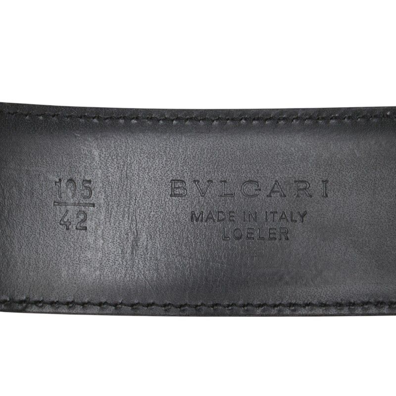 BVLGARI ブルガリ・ブルガリ ベルト ブラック 105/42 ブルガリ ブルガリブルガリ ベルト 105/42 ブラック レザー メタル