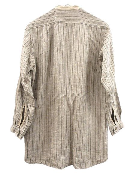 フランクリーダー FRANK LEDER ノーカラーストライプリネンシャツ XS  