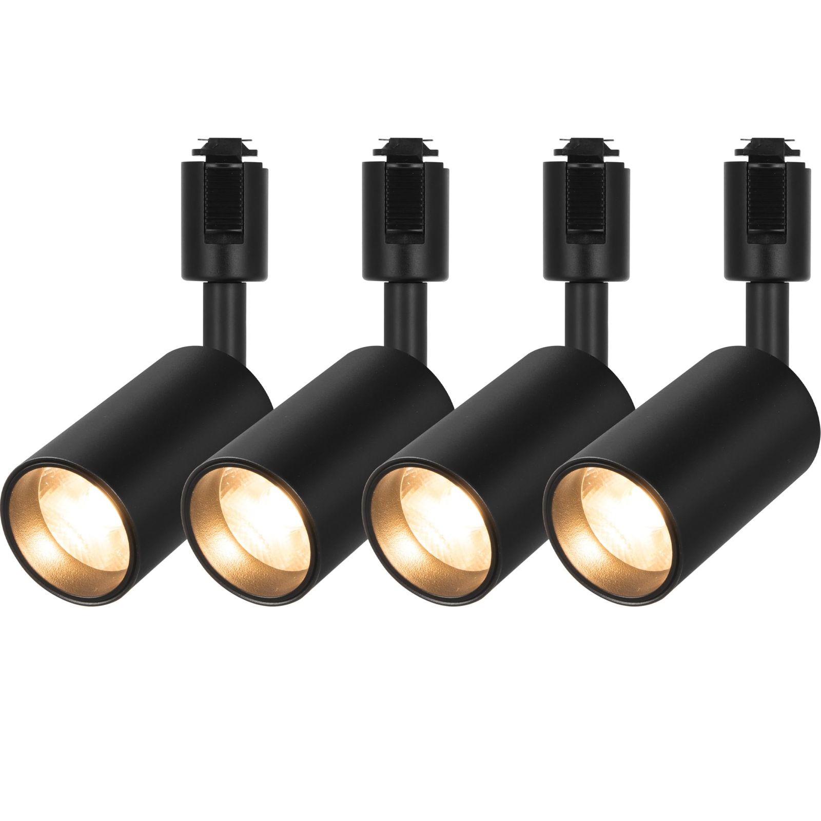 Hzfluo 4個セット ダクトレール スポットライト LED 100W相当 電球色3000K ライティングレール用 COB 一体型照明 集光タイプ 10W 高輝度1023lm 高演色Ra96.5 取付簡単 角度調節 ブラック