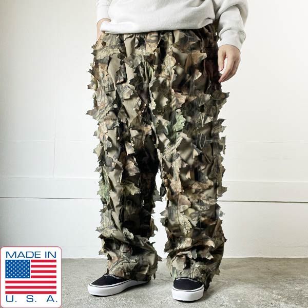90s Cabela s 3D リーフ 迷彩 ギリー パンツ XL-REG ADVANTAGE TIMBER ギリースーツ アメリカ製 ビンテージ D151-25-0069ZVW
