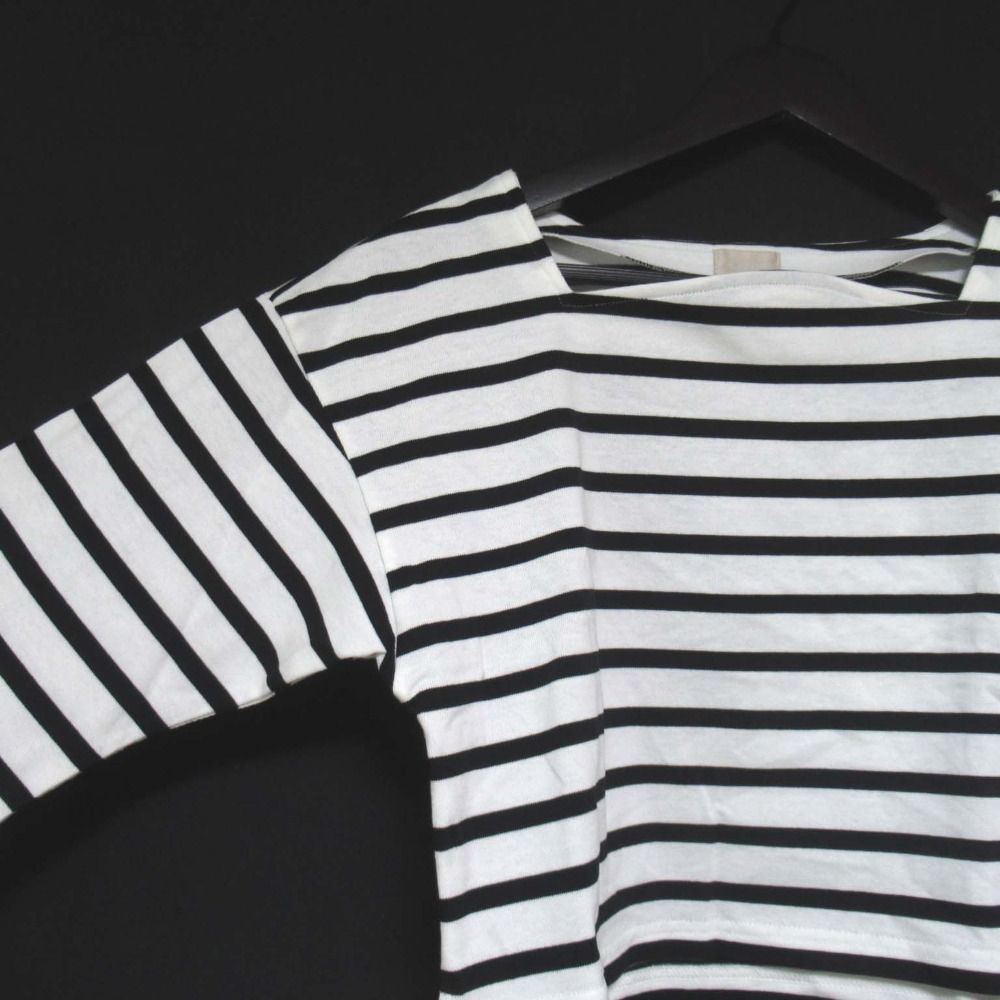 美品 23AW Cygne シーニュ Luc ボーダートップス 長袖 ショート