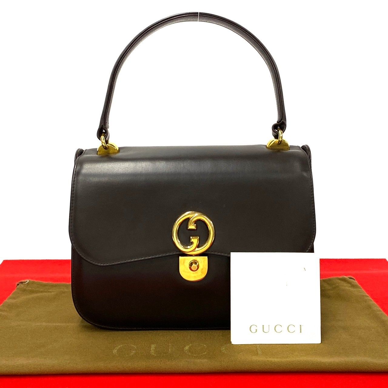 GUCCI オールド グッチ　フェルト カーフ レザー ハンドバッグ GUCCI オールド グッチ フェルト カーフ レザー ハンドバッグ