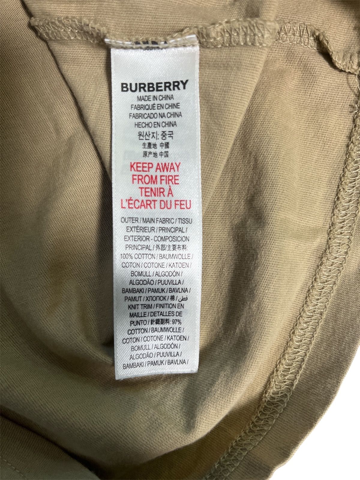 BURBERRY ベージュ Tシャツ 12Y 152cm BURBERRY バーバリー】ロゴグラフィック Tシャツ ベージュ 12Y（152cm