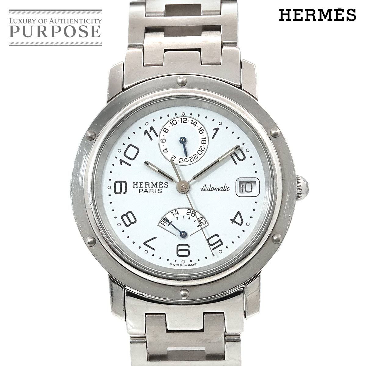 美品。HERMES　クリッパー　自動巻き　GMT付き パワーリザーブ　腕時計 エルメスクリッパーGMT パワーリザーブ ボーイズ 腕時計 CL5.710