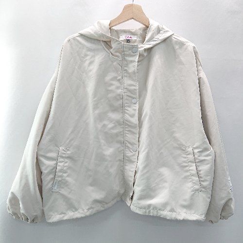PINKlatte ピンクラテ カジュアル 春 軽量 柔らか素材 長袖 ジャケット サイズL ベージュ レディース E  【1402200014105】
