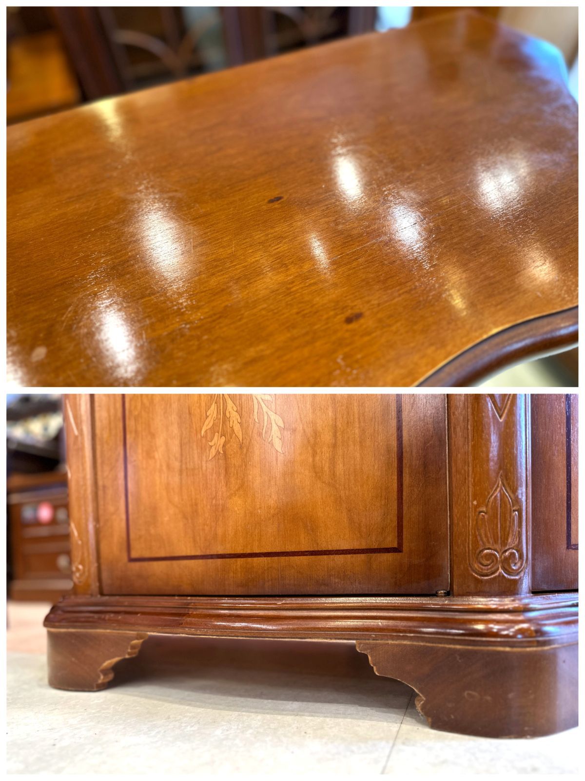 5C04 ITALY イタリア 象嵌彫コンソールキャビネット サイドボード インレイ 関東 中部 近畿地方のみ対応 MARWIL-DEMENAGEMENTS_CH