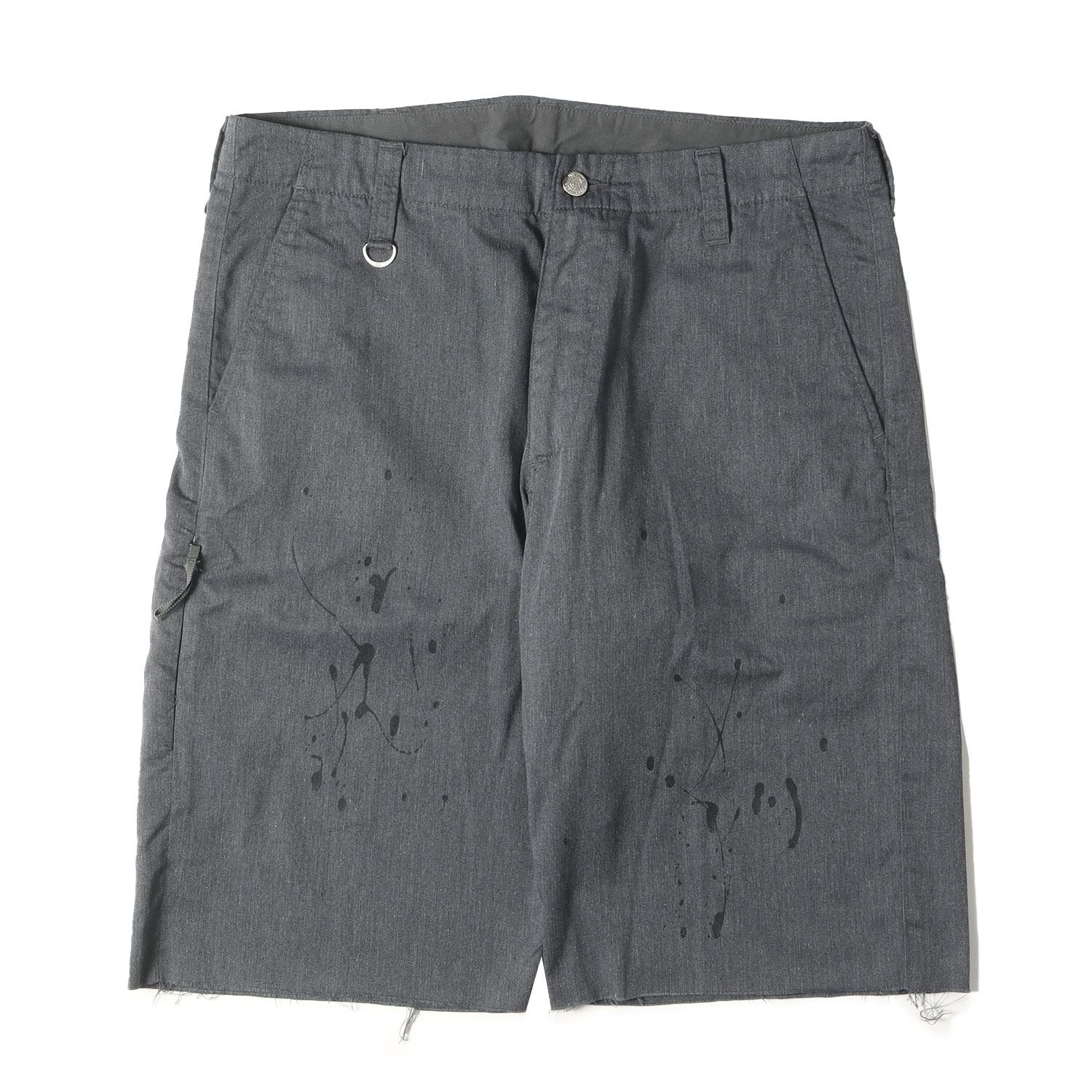 UNIFORM EXPERIMENT ユニフォームエクスペリメント パンツ サイズ:3 ドリップ ペイント カットオフ ショーツ DRIPPING SHORTS グレー ボトムス ズボン ショートパンツ【メンズ】