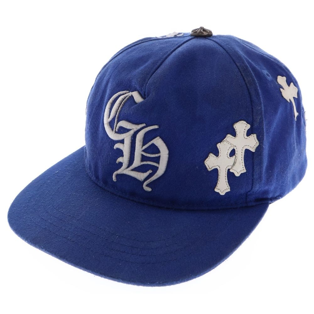 CHROME HEARTS クロムハーツ CH HAT クロスパッチベースボールキャップ ブルー